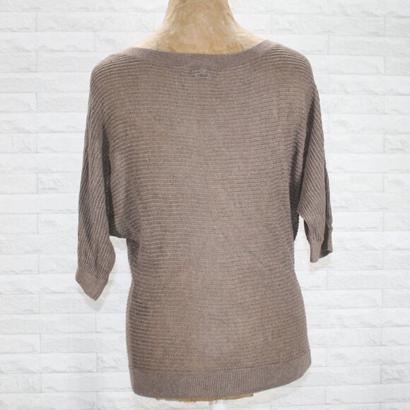 EXPRESS Sweater Lightweight Wide Neck Dolman Sleeve Pullover Neutal Taupe XS - Picture 4 of 13